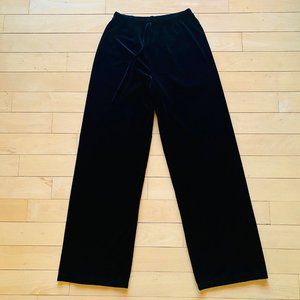 Black Velvet Pull-On Elastic Trim Pants | Size: Medium